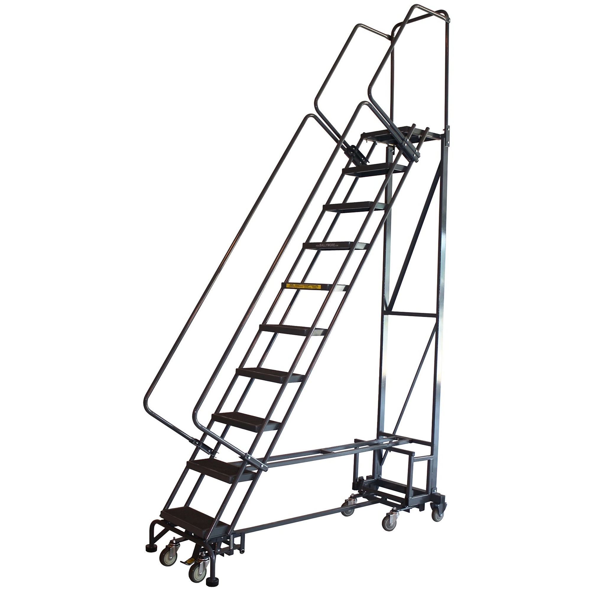 Ballymore, Rolling Ladder, Overall Height 100 in, Steps 7, Material Steel, Model# Nav-7RS